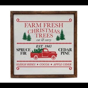 Handcrafted cedar Christmas wall plaque